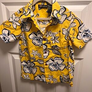 Faded Glory Button Up Shirt in Yellow and Blue